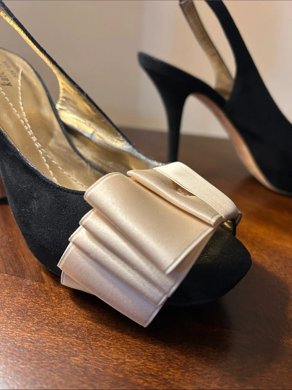 kate spade Suede Slingback Ribbon Heels